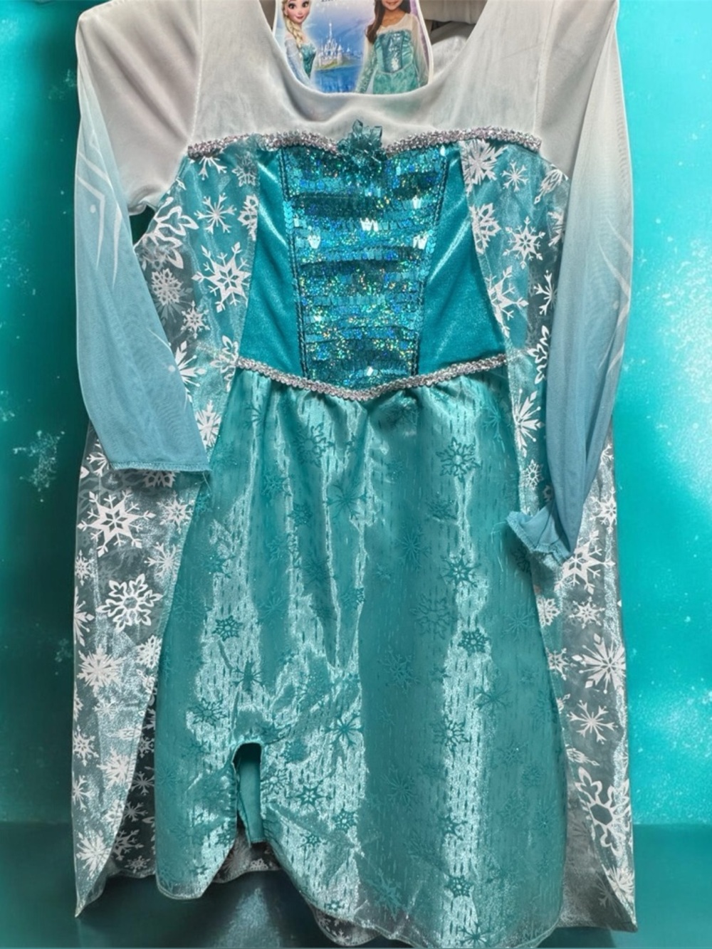 Disney Elsa Sparkle Princess Dress with Snowflake Cape.